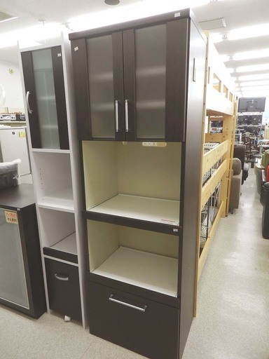 レンジボード キッチンボード 幅約60㎝  ブラウン 食器棚☆ PayPay(ペイペイ)決済可能 ☆ 札幌市 北区 屯田