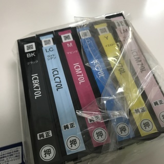 EPSON ：プリンターインク：六色パック IC6CL70：ブラック ICBK70L他セットの画像