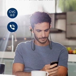 ワイヤレスイヤホン、マグネット、マイク付きの画像