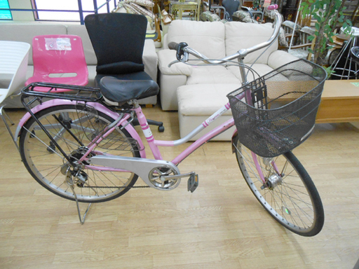 自転車 26インチ 6段切替 ASAHI CBA VELOCISTE ピンク ママチャリ ☆ PayPay(ペイペイ)決済可能 ☆ 札幌市 清田区 平岡