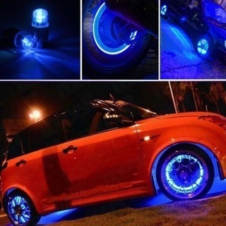 【業界最安】バイク車ストロボLEDタイヤバルブキャップ4個セット...