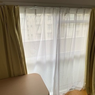 取引中 (今日中まで) 掃き出し窓 カーテン 4枚セット イエローの画像