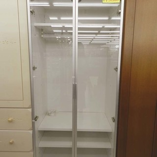 ワードローブ ガラス扉仕様 幅80㎝ 【wahl ヴァール】 クローゼット モダン 札幌市 北区 屯田