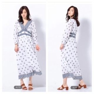 ☆新品タグ付き☆ 23区 リゾートシフォン ロングワンピース : サイズ38の画像