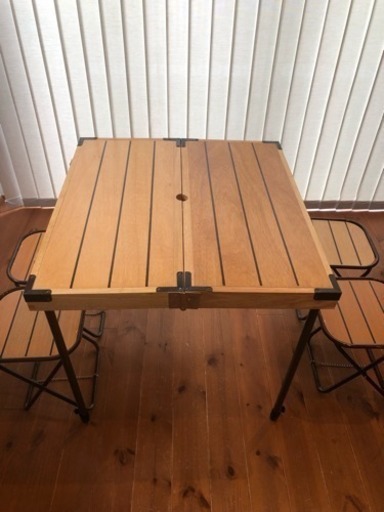 ウッド ピクニックテーブルセット 高さ二段階 コールマン