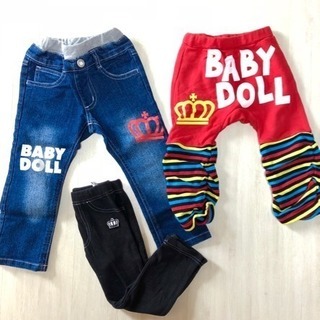 美品 ベビードール デニム パンツ レギンス 90