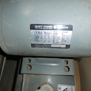 エアコンプレッサー　日立製作所　トキコ製造　　HITACHI　　３相　200Vの画像
