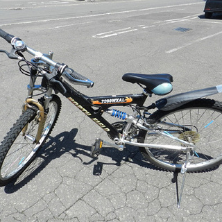 自転車 26インチ 黒 フルサス マウンテンバイク 21段切替 【NORTH FIELD】 ☆ PayPay(ペイペイ)決済可能 ☆ 札幌市 北区 屯田