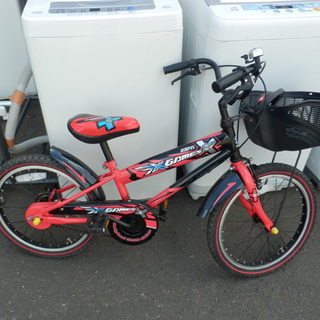  PayPay対応 18インチ ジュニアサイクル 自転車 マウンテンバイク 赤系 カゴ 補助輪 札幌市西区西野　　