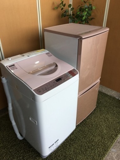 ☆女性に☆冷蔵庫、乾燥付き洗濯機セット☆ピンク☆分解清掃済みで安心、清潔