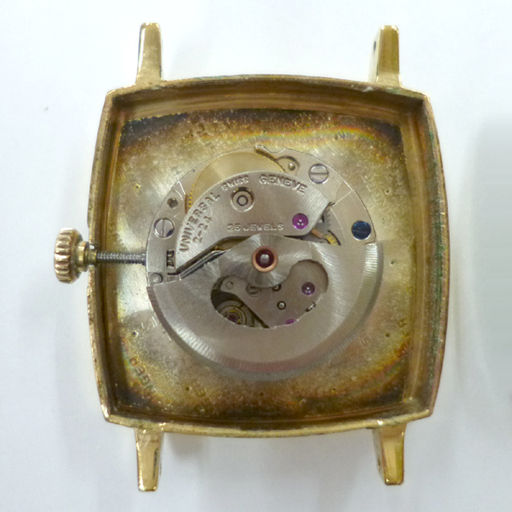 UNIVERSAL GENEVE ユニバーサル ジュネーブ 2針 メンズ 自動巻き 25石 スクェア 腕時計 スイス製 ☆ PayPay(ペイペイ)決済可能 ☆ 札幌市 清田区 平岡