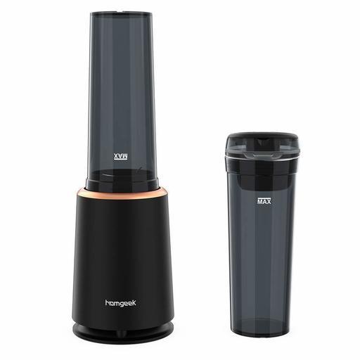 新品 homgeek ジューサー ミキサー 小型 スムージー 氷も砕ける コンパクト 230w 18000高速回転 400mlミニボトルブレンダー ボトルのまま持ち運び ピクニック 外出先 オフィス