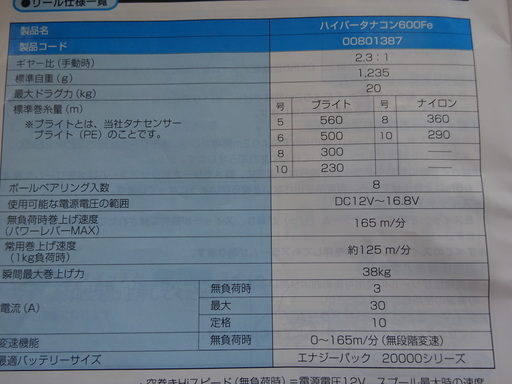 daiwa hyper tanakom (ハイパータナコン）600fe