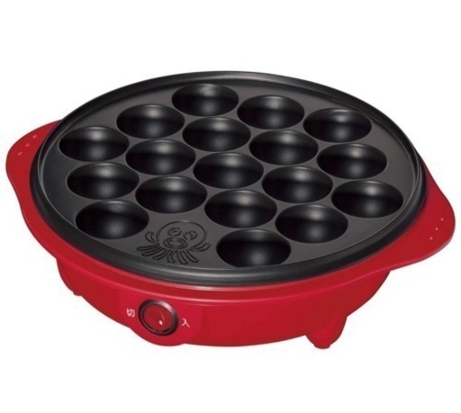 新品 山善 たこ焼き器 18個焼き レッド OP-S18(R)