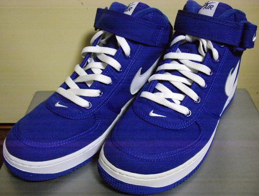 新品未使用 絶版◆ナイキ エア フォース1 ミッド キャンバス ブルー☆NIKE AIR FORCE 1 MID BLUE☆ US 9/27◆ 状態良好