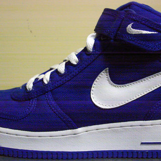 新品未使用 絶版◆ナイキ エア フォース1 ミッド キャンバス ブルー☆NIKE AIR FORCE 1 MID BLUE☆ US 9/27◆ 状態良好の画像