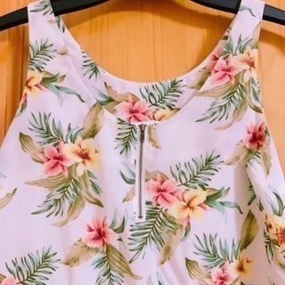 リゾート柄ワンピース！(未使用Lサイズ)の画像