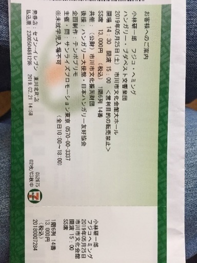 フジコヘミングさんチケット