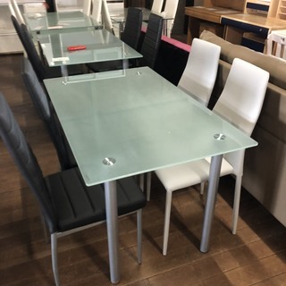 ガラス食卓5点セット！ヤケクソ11800円！倉庫に眠ってました！※引取り価格です♪