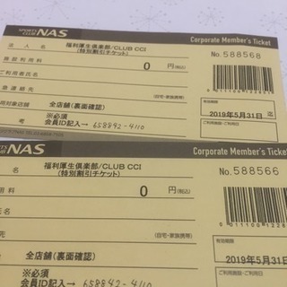 NAS利用券 二枚無料