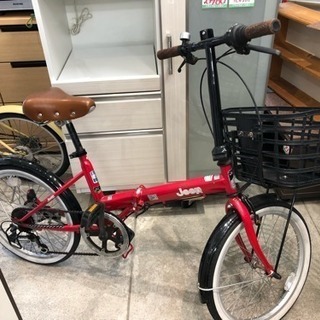 jeep 折りたたみ自転車 6段変速 20インチ レッド 最新