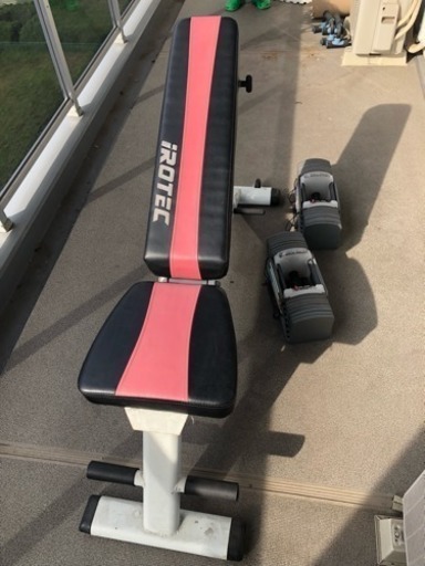 IROTEC インクラインベンチ、可変式ダンベル40キロ セット