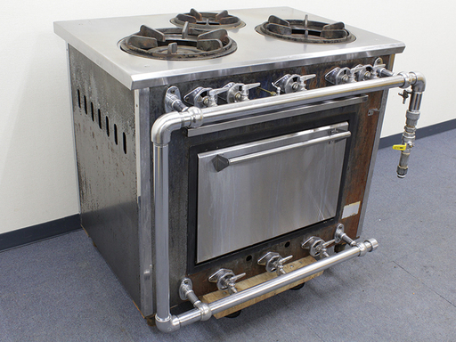 マルゼン オーブン付き ３口ガスレンジ MGR-096 LPガス(5UJ205axx)