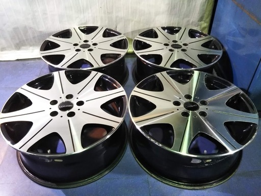 18インチ 中古 LEGZAS レグザス 人気の ブラック＆ポリッシュ色 ステップワゴン ヴェゼル オデッセイ エスティマ クラウン【富山】4本