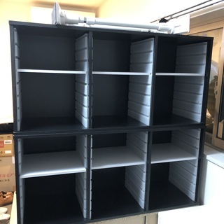 山善 カラーボックス 3段x4個 ブラック お譲り致しますの画像