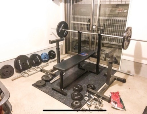 値下げしました！ベンチプレス  ダンベル  Fighting Roadのトレーニング器具一式セット