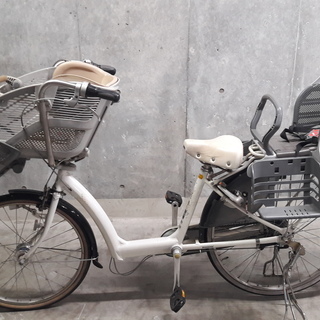 ●子供乗せ自転車●　ブリジストン　アンジェリーノ　白　後部座席付きの画像