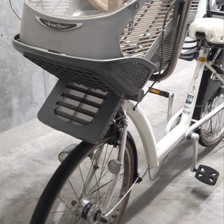 ●子供乗せ自転車●　ブリジストン　アンジェリーノ　白　後部座席付きの画像