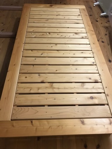 ヒノキ 檜 ベッド フレーム シングル ウレタン塗装 値下げ