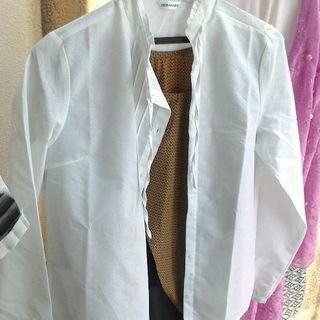 大草原風 白 シャツ M
