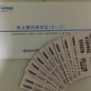 西武鉄道全線優待乗車券10枚