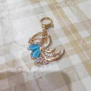 キラキラ バッグチャーム 孔雀の画像