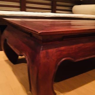 オールドチーク　オピウム・コーヒーテーブル　インドネシア アンティーク　チーク　opium coffee table の画像