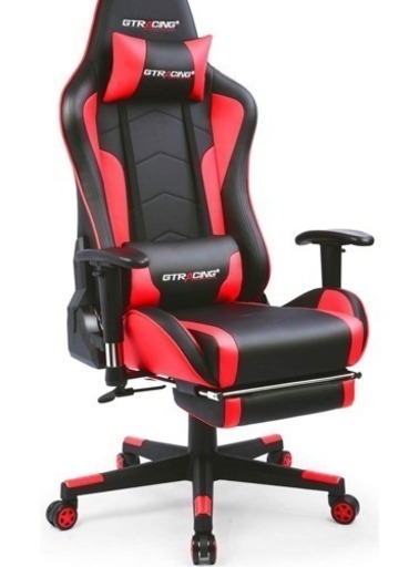 新品 送料無料 GTRACING ゲーミングチェア オフィスチェア 多機能 ゲーム用チェア リクライニング パソコンチェア ハイバック ヘッドレスト 腰痛対策 ランバーサポート ひじ掛け付き PUレザー (GT909ブルー) (GT890J-RED)