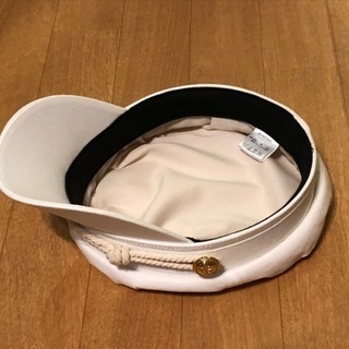 美品 帽子 マリンキャップ キャスケット 白の画像