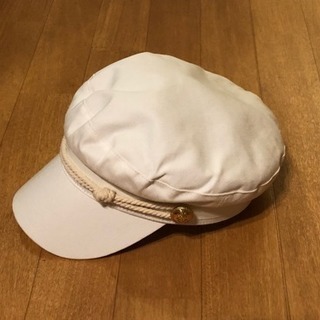 美品 帽子 マリンキャップ キャスケット 白