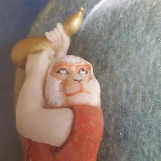 高級珊瑚 孫悟空 置物 骨董品 80万円の画像