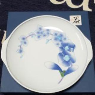 有田焼　華山窯　胡蝶蘭耳付き皿