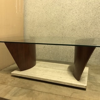 ローテーブル 座卓 ガラス天板 大理石台 事務所 会社 応接 幅...