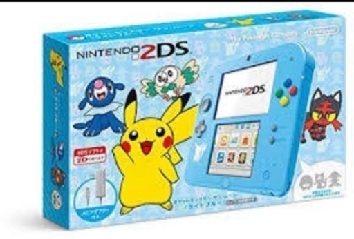 新品未使用 ニンテンドー 2DS ポケモン サンムーン ライトブルー ピカチュウ 本体 限定 ニャビー アシマリ モクロー