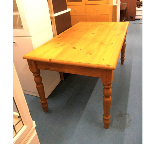 札幌【カントリー風 引出し付 パイン材のダイニングテーブル】幅150cm 食卓テーブル 分解＆組立て可能 本郷通店