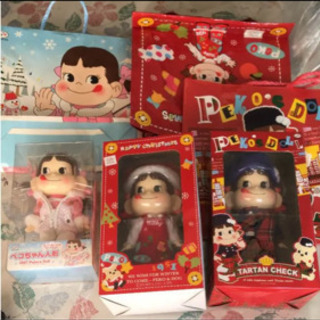新品 ペコちゃん人形 スノボ タータンチェック クリスマス