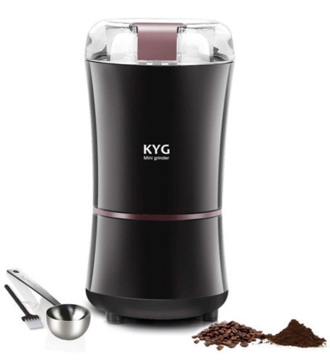 新品 送料無料 KYG 電動コーヒーミル 電動ミル コーヒーミル コーヒーグラインダー 300Wハイパワー 急速挽く 均一な粉末 304ステンレス製 安全安心 ワンタッチで自動挽き 掃除簡単 豆挽き 緑茶や胡椒などにも適用 挽き味いい 掃除用ブラシ 計量スプーン付き 日本語説明書 2年間保証