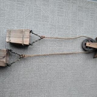 アンティーク　屋根と滑車つき　小道具　骨董