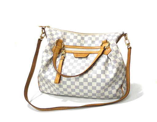 本物 ルイヴィトン LOUIS VUITTON イーヴォラMM ショルダーバッグ ダミエ アズール N41133 白 レディース  札幌市 白石区 東札幌