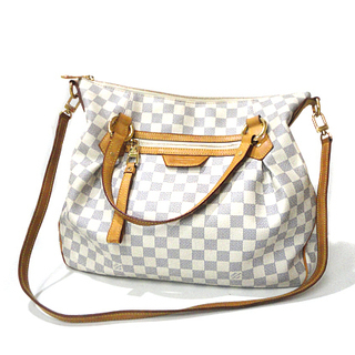 本物 ルイヴィトン LOUIS VUITTON イーヴォラMM ショルダーバッグ ダミエ アズール N41133 白 レディース  札幌市 白石区 東札幌